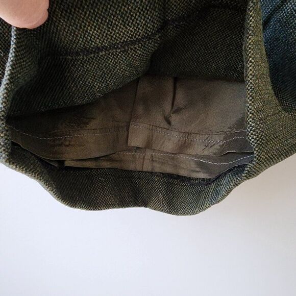 Anthropologie Elevenses Wool Wide Leg Trouser | Size 8 | Olive Bird Ribbon - Picture 6 of 8